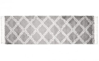 Huňatý šedý vzorovaný behúň Šírka: 100 cm | Dĺžka: 400 cm