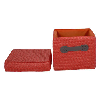 KONDELA Iberis úložný box (4 ks) oranžová / olivová / zelená / hnedá – Obrázok 5