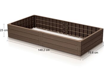 NABBI IBWR plastový vyvýšený záhon hnedá – Obrázok 2