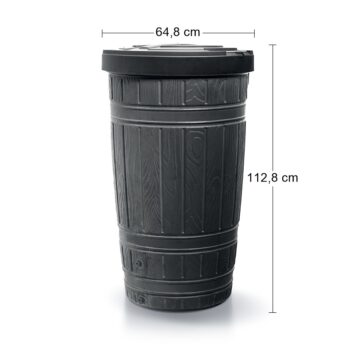 Dizajn plastového sudu na dažďovú vodu IDWO265 265 l je inšpirovaný tradičnými drevenými sudmi. Je vybavený horným otvorom s vekom a jedným otvorom so závitom na pripevnenie výpustového kohútika alebo záhradnej hadice s rýchlospojkou. Bude skvelým praktickým a ekologickým riešením pre každú…