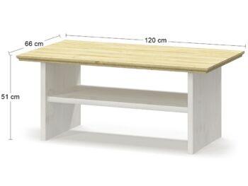 Jednoduchý štýl a eleganciu konferenčného stolíka IGINS CT si ihneď zamilujete. Získa si Vás najmä súhrou farieb a ozdobným okrajom vrchnej dosky stola. Farebné prevedenie sosna Andersen je krásne doplnené prevedením dub zlatý, farby spolu dokonale ladia a vytvárajú harmonický celok. Okrem…