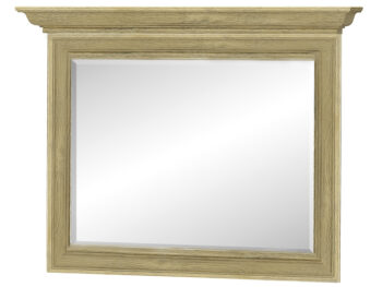 Skontrolujte svoj zovňajšok alebo make-up pred odchodom z domu v elegantnom zrkadle na stenu IGINS M. Získa si Vás svojou eleganciou a provensálskymi prvkami, ako sú zaujímavo zafrézovaný rám zrkadla či ozdobná lišta na jeho vrchu. Farebné prevedenie dub zlatý. Zrkadlo má rozmery (ŠxHxV): 103…