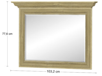 Skontrolujte svoj zovňajšok alebo make-up pred odchodom z domu v elegantnom zrkadle na stenu IGINS M. Získa si Vás svojou eleganciou a provensálskymi prvkami, ako sú zaujímavo zafrézovaný rám zrkadla či ozdobná lišta na jeho vrchu. Farebné prevedenie dub zlatý. Zrkadlo má rozmery (ŠxHxV): 103…