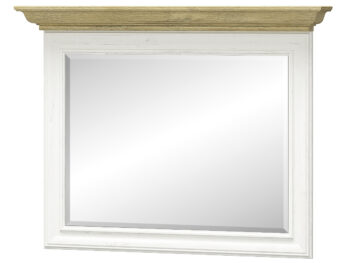 Skontrolujte svoj zovňajšok alebo make-up pred odchodom z domu v elegantnom zrkadle na stenu IGINS M. Získa si Vás svojou eleganciou a provensálskymi prvkami, ako sú zaujímavo zafrézovaný rám zrkadla či ozdobná lišta na jeho vrchu. Farebné prevedenie sosna Andersen je krásne doplnené prevedením dub…