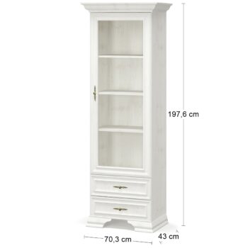 Vitrína IGINS PB-1W2DRW si Vás získa svojou eleganciou a provensálskymi prvkami, ako sú zaujímavé ornamentové úchytky, vrchná doska ukončená ozdobnou lištou či netradičné riešenie nožičiek. Farebné prevedenie sosna Andersen je krásne, elegantné, pôsobí čisto a upokojujúco a na nábytku vytvára…