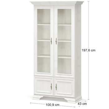 Vitrína IGINS SC-2W2D si Vás získa svojou eleganciou a provensálskymi prvkami, ako sú zaujímavé ornamentové úchytky, vrchná doska ukončená ozdobnou lištou či netradičné riešenie nožičiek. Farebné prevedenie sosna Andersen je krásne, elegantné, pôsobí čisto a upokojujúco a na nábytku vytvára krásny…