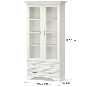 Vitrína IGINS SC-2W2DRW si Vás získa svojou eleganciou a provensálskymi prvkami, ako sú zaujímavé ornamentové úchytky, vrchná doska ukončená ozdobnou lištou či netradičné riešenie nožičiek. Farebné prevedenie sosna Andersen je krásne, elegantné, pôsobí čisto a upokojujúco a na nábytku vytvára…