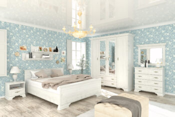 Nechajte sa očariť eleganciou nádhernej kolekcie IGINS s provensálskymi prvkami, ako sú zaujímavé ornamentové úchytky, vrchná doska komody ukončená ozdobnou lištou či netradičné riešenie nožičiek. Spálňu Igins je možné zakúpiť ako zostavu, ktoré sa skladá z týchto prvkov (ŠxHxV): zásuvková komoda …
