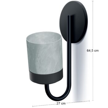 NABBI IKBH600 kvetináč na stenu sivý betón / čierna – Obrázok 2