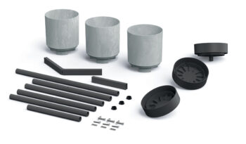 NABBI IKD3H kvetináč sivý betón / čierna – Obrázok 3