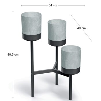 NABBI IKD3L kvetináč sivý betón / čierna – Obrázok 2