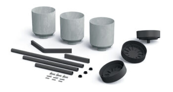 NABBI IKD3L kvetináč sivý betón / čierna – Obrázok 3