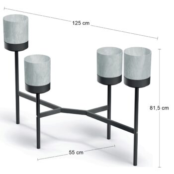 NABBI IKD4L kvetináč sivý betón / čierna – Obrázok 2