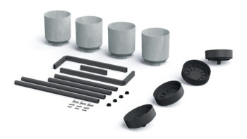 NABBI IKD4L kvetináč sivý betón / čierna – Obrázok 3