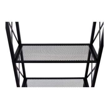 KONDELA Ildon kovový regál so zásuvkami čierna / prírodná – Obrázok 6