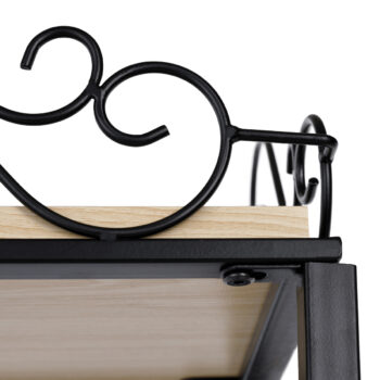 KONDELA Ildon kovový regál so zásuvkami čierna / prírodná – Obrázok 8