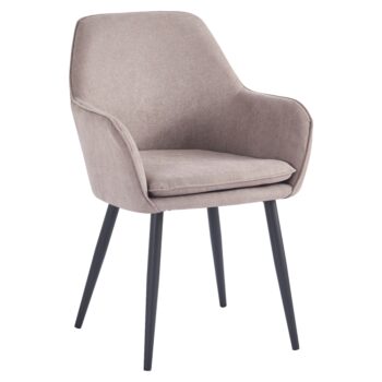 Jedálenské kreslo Ilkom v elegantnej sivohnedej (taupe) a čiernej farbe je ideálnym doplnkom pre moderné interiéry. Toto kreslo, ktoré patrí do kategórie kuchynských a jedálenských stoličiek, ponúka nielen štýlový vzhľad, ale aj pohodlie pri sedení.