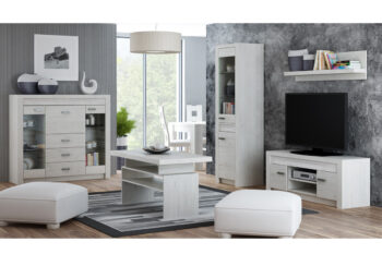 Konferenčný stolík I-13 je jedným z 25 prvkov sektorového nábytku INDIE. Tento nábytok je navrhnutý v štýlovom dizajne s jasnou štruktúrou dreva. Spolu s výnimočnou hrúbkou dosky a patinovou úpravou dáva nábytku rustikálny nádych. Stolík I-13 ponúka 2 odkladacie poličky ako aj hornú dosku, vhodnú na položenie dekorácie či občestvenia. Nábytok je vyrobený z kvalitnej LTD dosky, ktorá je opatrená ochrannou ABS hranou. Farebné prevedenie: craft biely.  Rozmery (v/š/h): 60 x 120 x 60 cm. Hrúbka dosky je 16 /48 mm. Dodávame v demontovanom stave.Sektorový nábytok INDIE je v ponuke v 4 farebných odtieňoch: jaseň tmavý, dub grandson, jaseň svetlý alebo craft biely. Ponúka viacero elementov, z ktorých si môžete zariadiť útulnú obývačku, jedáleň, spálňu ale aj pracovňu. Variabilita a funkčnosť nábytku zaručí praktické využitie priestoru. Jedinečný vzhľad nábytku vnesie do  každej miestnosti nezameniteľnú atmosféru a dodá mu šmrnc. 