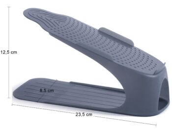 Plastový stojan na topánky 30-38 (5 ks) IOBS5 SET - antracit je praktickým a štýlovým doplnkom do každého interiéru. Tento produkt značky NABBI je vyrobený z kvalitného plastu, ktorý sa ľahko udržiava - stačí ho utierať navlhko. S jeho tmavou, sivou farbou a antracitovým odtieňom sa hodí do…