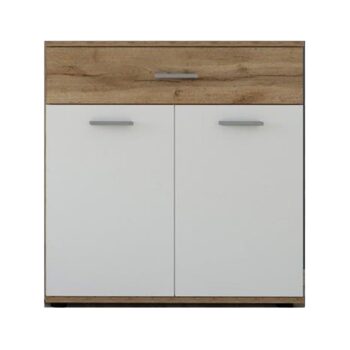 Dvojdverová komoda so zásuvkou Iria 2D1S E je elegantným a praktickým riešením pre váš interiér. Vďaka svojmu modernému vzhľadu a kombinácii farieb dub wotan a biela sa stane štýlovým doplnkom každej miestnosti. Táto komoda je ideálna na uskladnenie rôznych predmetov, či už…