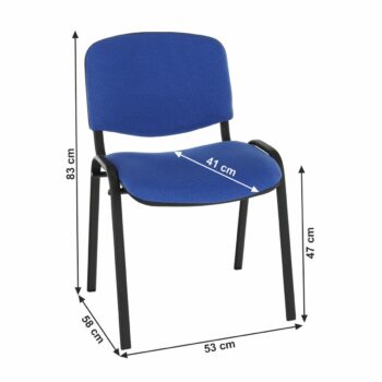 Moderná konferenčná stolička ISO NEW je kvalitná stohovateľná stolička s pevnou kovovou konštrukciou čiernej farby. Sedák a opierka sú čalúnené modrou látkou. Stolička má univerzálne využitie, možno ju umiestniť do kancelárií, konferenčných či prednáškových miestností alebo do študentských izieb…