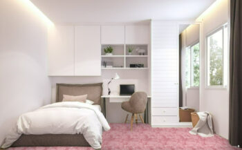 ITC, Koberec metráž Bossanova 62, na mieru, šíře 4m, ružová, filc, obývacia izba