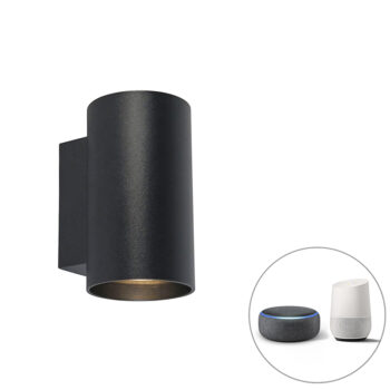 Inteligentná dizajnová nástenná lampa čierna vrátane 2 WiFi GU10 - Sandy
