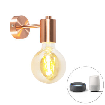 Inteligentná nástenná lampa Art Deco medená vrátane žiarovky G95 WiFi - Facil