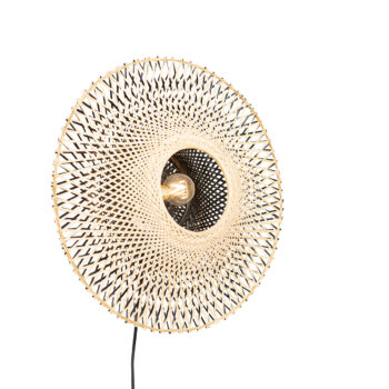 Inteligentná nástenná lampa bambus 50 cm so zástrčkou vrátane Wifi A60 - Rina