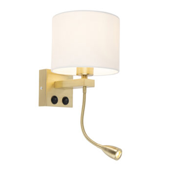 Inteligentná nástenná lampa zlatá s bielym tienidlom vrátane Wifi A60 - Brescia