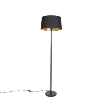 Inteligentná stojaca lampa čierna s čiernym tienidlom 45 cm vrátane Wifi A60 - Simplo