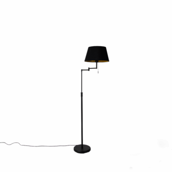 Inteligentná stojaca lampa čierna s čiernym tienidlom vrátane Wifi A60 - Ladas Deluxe