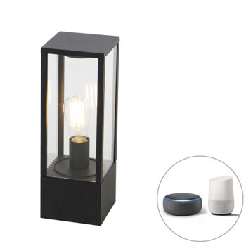 Inteligentná stojaca vonkajšia lampa čierna 40 cm IP44 vrátane Wifi ST64 - Charlois