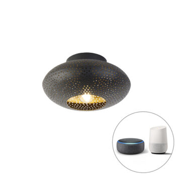 Inteligentné stropné svietidlo čierne so zlatom 25 cm vrátane Wifi P45 - Radiance