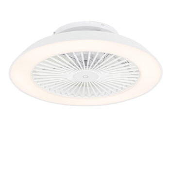 Inteligentný stropný ventilátor biely 59,5 cm vrátane LED stmievateľný s diaľkovým ovládaním - Deniz