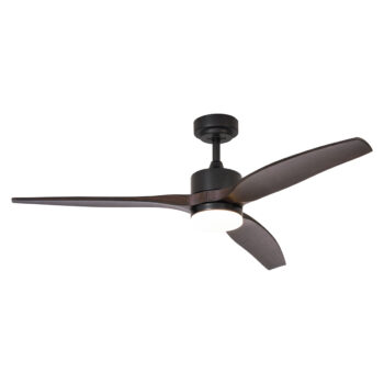 Inteligentný stropný ventilátor čierny s drevenou potlačou 132 cm vrátane LED stmievateľného s diaľkovým ovládaním - Joly