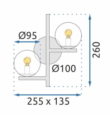 Interiérové elegantné nástenné svietidlo 25W zlatá