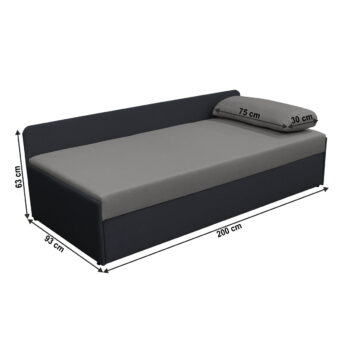 Čalúnená jednolôžková posteľ s prístelkou Jalen v elegantnej kombinácii sivej a tmavosivej farby je ideálnym riešením pre moderné interiéry. Táto posteľ značky KONDELA ponúka nielen štýlový vzhľad, ale aj praktické funkcie, ktoré ocení každý dospelý užívateľ.