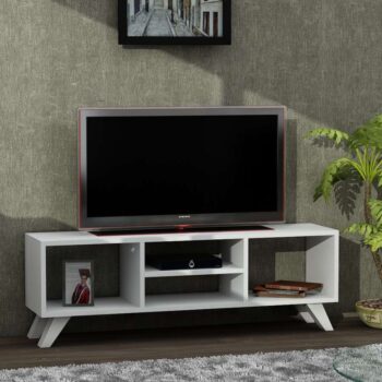 Objavte JAREP, TV stolík, ktorý je vďaka svojmu minimalistickému dizajnu a čistej bielej farbe ideálny pre moderné obývacie izby. Tento kus nábytku poskytuje priestor na uloženie vašich multimediálnych zariadení a ďalších predmetov, a to všetko bez zbytočných komplikácií vďaka svojmu otvorenému designu.Podrobný opis produktuTyp tovaru: TV stolíkMateriál: Kvalitný LTD materiál s hrúbkou 18 mm, ktorý zaisťuje vysokú odolnosť a dlhú životnosť.Rozmery: 125 x 41 x 29.5 cm, kompaktný, ale dostatočne priestranný na uloženie všetkého potrebného.Farba: Neutrálna biela, ktorá ľahko zapadne do rôznych dizajnových schém a dodáva priestoru svieži vzhľad.Vybavenie: Otvorený regál, ktorý umožňuje ľahký prístup a zobrazenie elektroniky alebo dekoratívnych predmetov.Počet dverí, dvierok: Bez dverí, čo podporuje minimalistický a moderný vzhľad.Dodatočné informácie: Dodávame v demontovanom stave, čo uľahčuje jeho transport a montáž.TV stolík JAREP je praktickým a zároveň esteticky príťažlivým riešením pre každú obývaciu izbu. Jeho jednoduchý a čistý dizajn podporuje funkčnosť a umožňuje ľahké kombinovanie s ostatným nábytkom a dekoráciami vo vašom domove.