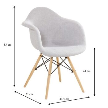 Kreslo DAREL NEW si získa Vašu pozornosť pre dizajnérske prevedenie. Rozmery kresla sú (ŠxHxV): 44,5x51x83 cm. Výška sedu je 44 cm a hĺbka sedu je 36,5 cm. Farebné prevedenie kresla je v svetlosivej látke. Vaše srdcia si získa svojimi oblými tvarmi. Konštrukcia je vyrobená z dreva a kovu, čo…