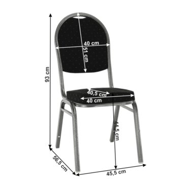 Luxus a elegancia. Toto všetko v sebe má konferenčná stolička JEFF 3 NEW. Rozmery stoličky sú (ŠxHxV): 45,5x56,5x93 cm. Výška sedu je 44,5 cm, hĺbka sedu je 40,5 cm a šírka sedu je 39 cm. Šírka chrbtovej opierky má 40 cm a jej výška má 51 cm. Stolička je vyrobená z čiernej látky. Stabilnú a pevnú…