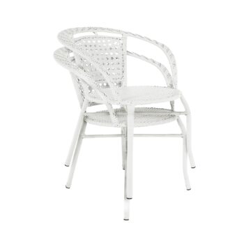 KONDELA Jenar záhradná stolička biela – Obrázok 11