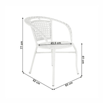 KONDELA Jenar záhradná stolička biela – Obrázok 2