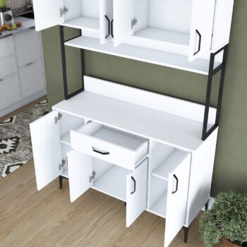 JENNY – Multifunkčná kuchynská skrinka pre modernú kuchyňuJENNY je praktická a elegantná multifunkčná kuchynská skrinka, ktorá ponúka dostatok úložného priestoru a štýlový dizajn pre vašu kuchyňu. Vďaka čistému bielemu prevedeniu sa skrinka ľahko prispôsobí akémukoľvek interiéru a prinesie do vašej kuchyne moderný vzhľad.Materiál: Melamín, VT laminát a ďalšie kvalitné materiályFarba: BielaRozmer: 198.6 x 120 x 40 cmVzhľad: Viacúčelová skrinka s úložnými možnosťamiVybavenie: 1 zásuvka a skrinkyPočet dvierok: 8 plných dvierokHrúbka materiálu: 18 mmDodanie: Dodávame v demonte pre jednoduchú montážJENNY je navrhnutá tak, aby poskytovala maximálny úložný priestor s 1 zásuvkou a 8 skrinkami, ktoré vám umožnia usporiadať všetky kuchynské potreby, riad alebo potraviny. Jej viacúčelový vzhľad ju robí ideálnou voľbou pre každú modernú kuchyňu, kde je potrebné efektívne využiť priestor a zároveň udržať miestnosť štýlovú a upratanú.Zvoľte JENNY a vytvorte vo svojej kuchyni organizovaný a funkčný priestor, ktorý splní všetky vaše potreby.