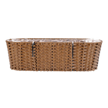 Ratanový balkónový kvetináč Jeor v elegantnej kombinácii béžovej a čiernej farby je ideálnym doplnkom pre váš interiér aj exteriér. Tento moderný kvetináč od značky KONDELA je vyrobený z kvalitného umelého ratanu a kovu, čo mu dodáva nielen estetický vzhľad, ale…