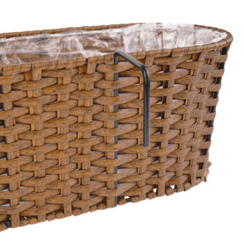 Ratanový balkónový kvetináč Jeor v elegantnej kombinácii béžovej a čiernej farby je ideálnym doplnkom pre váš interiér aj exteriér. Tento moderný kvetináč od značky KONDELA je vyrobený z kvalitného umelého ratanu a kovu, čo mu dodáva nielen estetický vzhľad, ale…