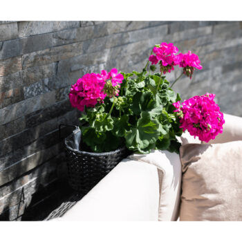 KONDELA Jeor ratanový balkónový kvetináč čierna – Obrázok 2