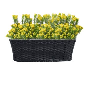 Ratanový balkónový kvetináč Jeor v elegantnej čiernej farbe je ideálnym doplnkom pre váš interiér aj exteriér. Tento moderný kvetináč od značky KONDELA kombinuje estetiku s funkčnosťou, čo ho robí skvelou voľbou pre pestovanie rastlín na balkóne, terase alebo v záhrade.