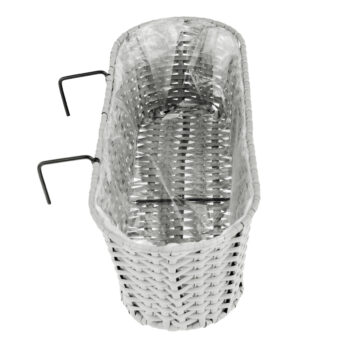 KONDELA Jeor ratanový balkónový kvetináč sivá – Obrázok 2