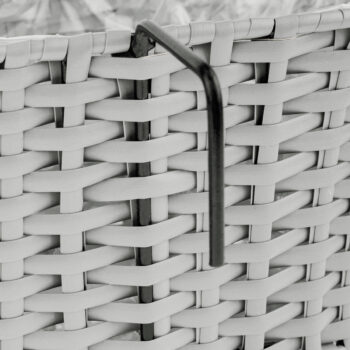 KONDELA Jeor ratanový balkónový kvetináč sivá – Obrázok 5